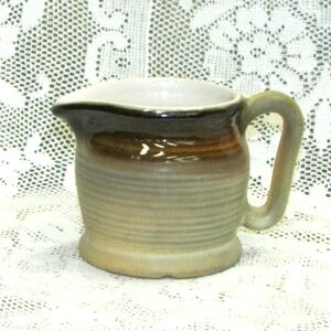 Rustic Beauce Pottery Creamer Brown & Tan Vintage Beauceware Canada Cabincore